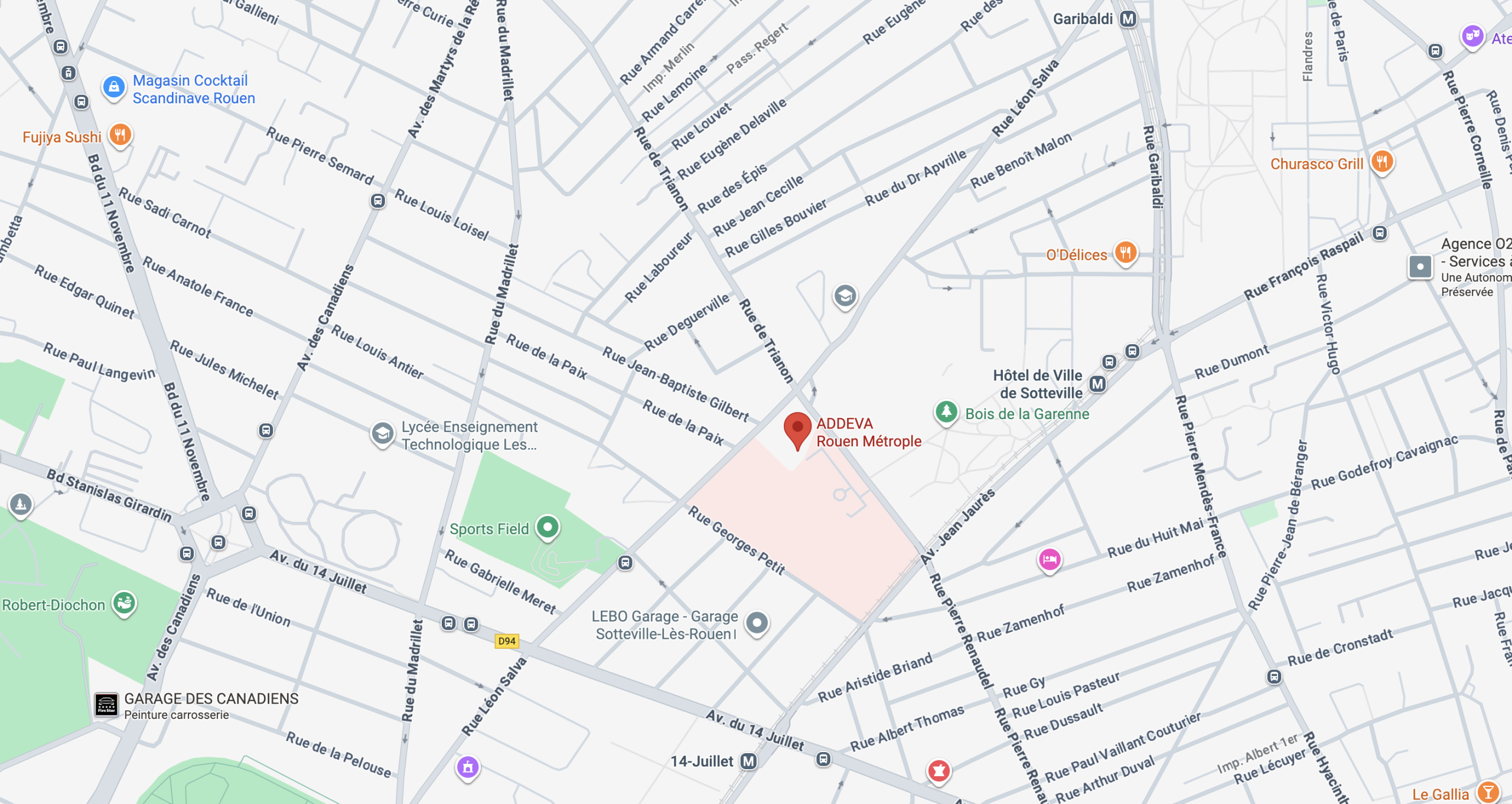 Plan pour se rendre dans le locaux de l'ADDEVA à Sottevile-lès-Rouen