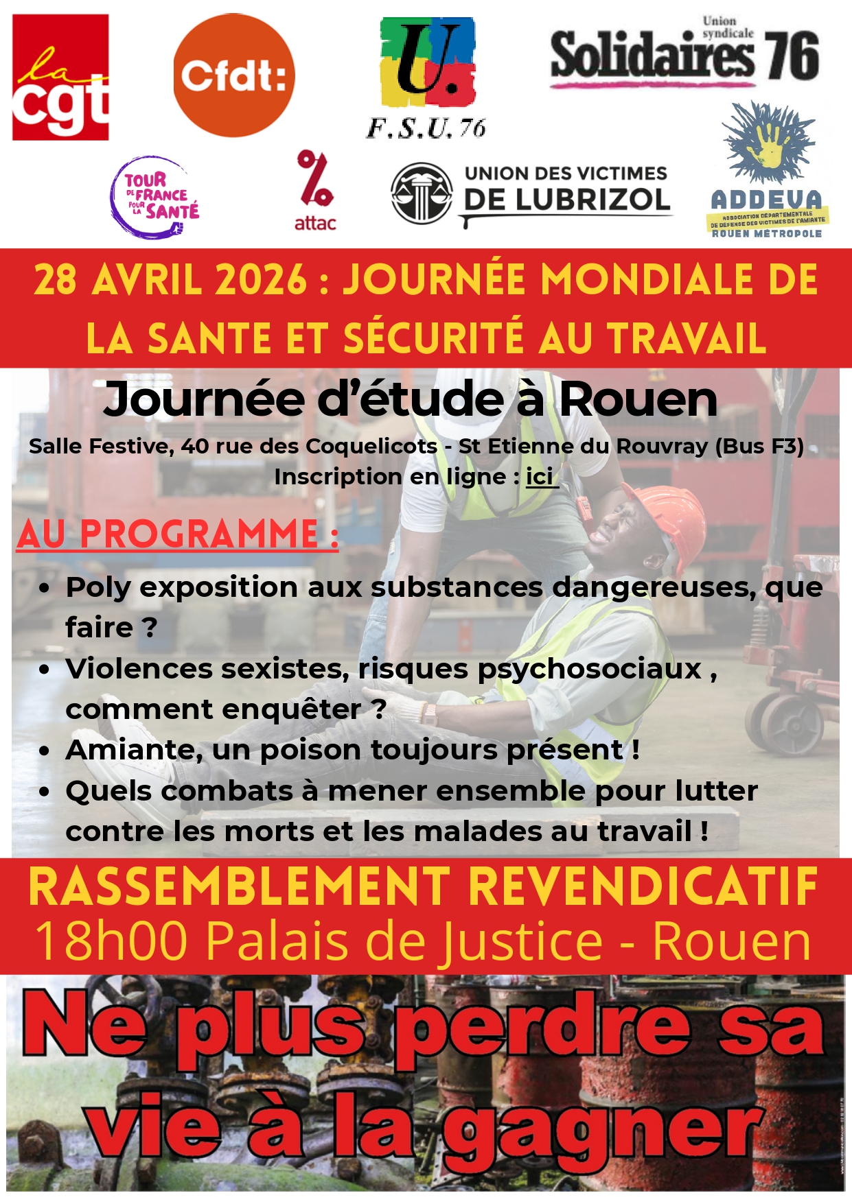 flyer de la journée du 28 avril 2026 à Saint Etienne du Rouvray